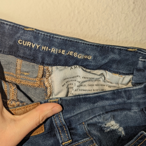 American Eagle The Dream Jean Curvy Hi Rise Jeggings 00 - Picture 7 of 8